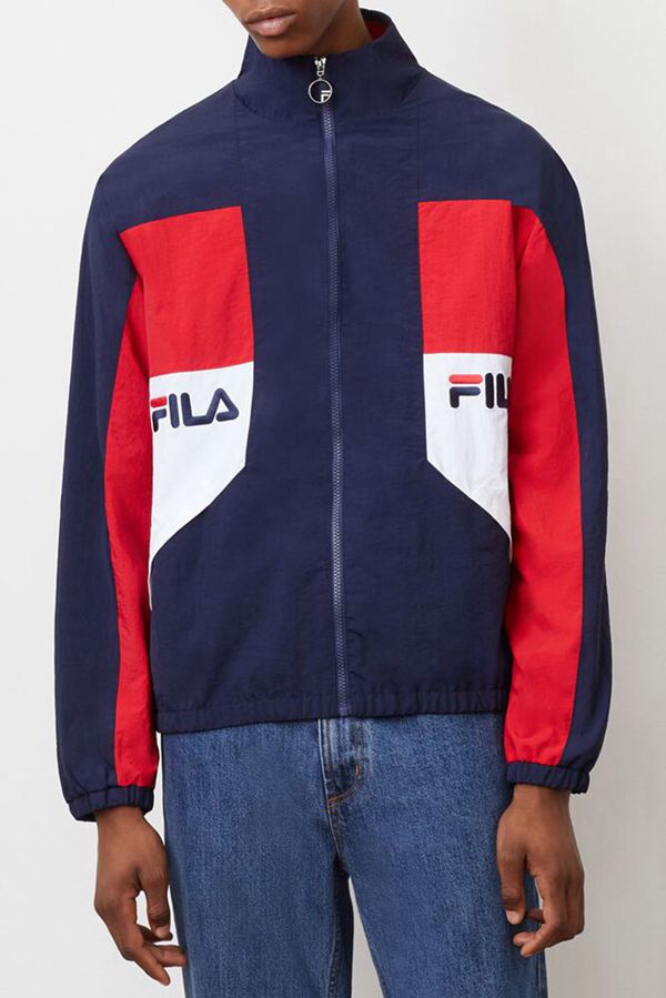 Fila Obasi Wind Men's Jackets - Navy/Red/White,NZ 718-7962